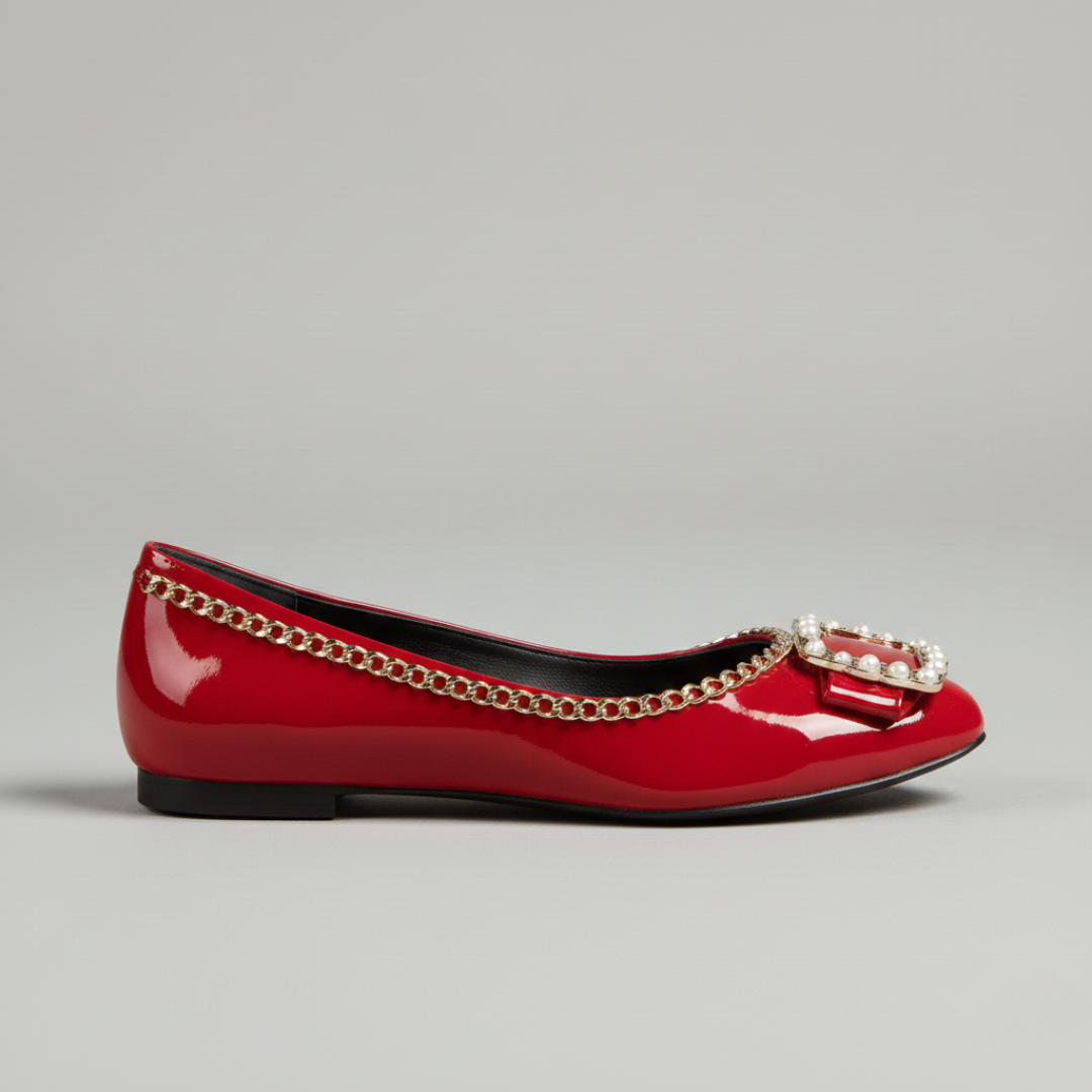 Women's Modern Pointed-Toe Faux Leather Flats