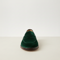 Women's Green Faux Leather Penny Loafers