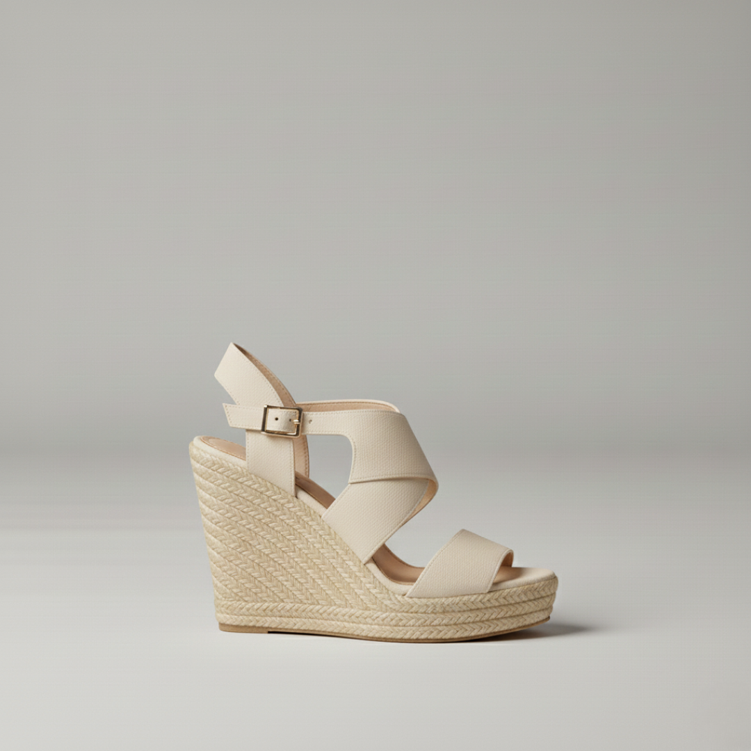 Women's White Wedge Sandal