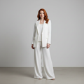 Women's White Wide-Leg Fashion Pants
