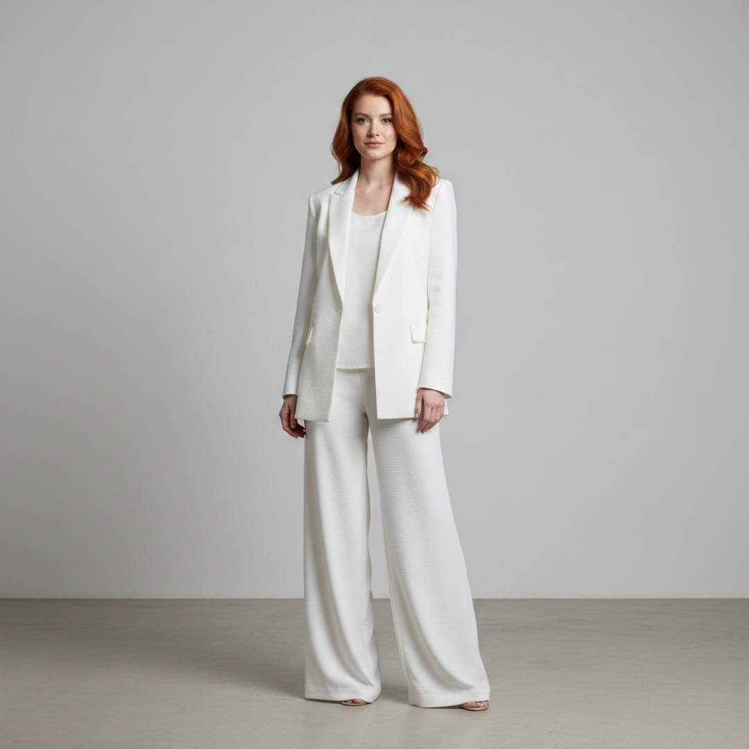 Women's White Wide-Leg Fashion Pants