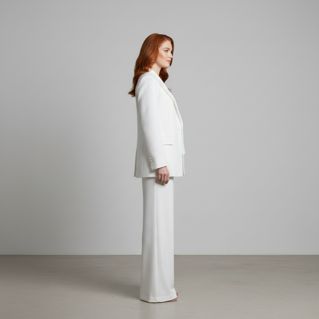 Women's White Wide-Leg Fashion Pants