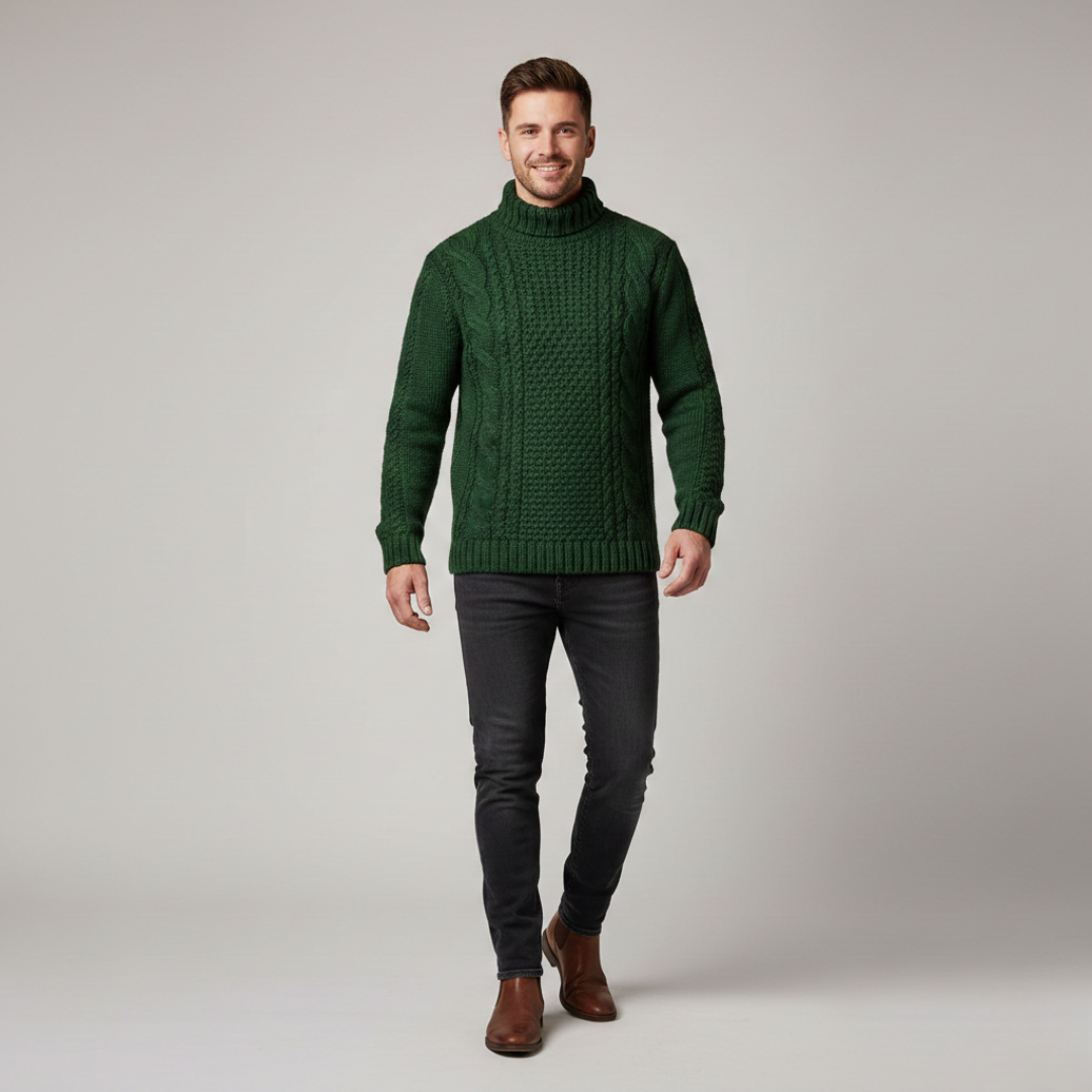 Men's Green Knitted Sweater