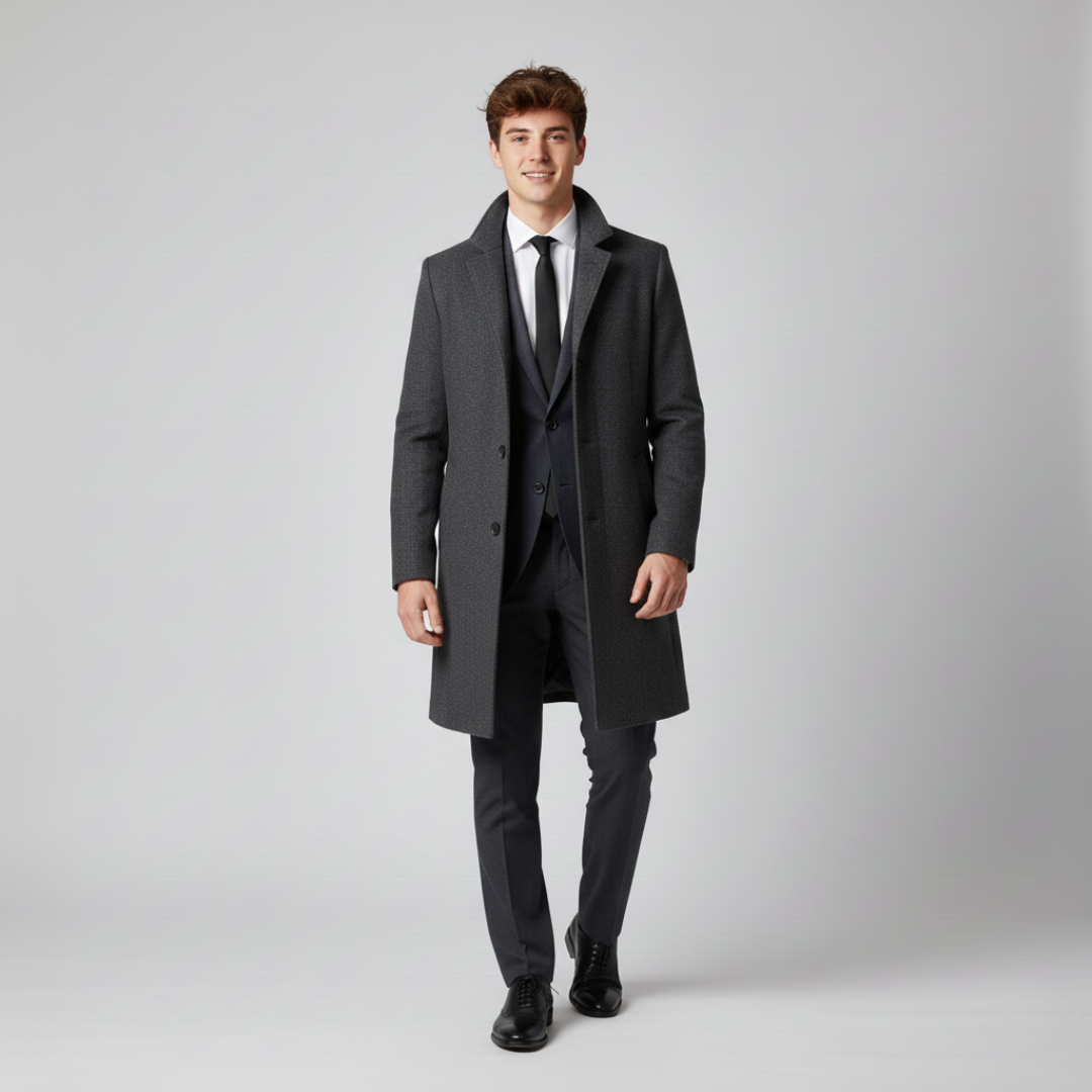 Men's Black Trench Coat