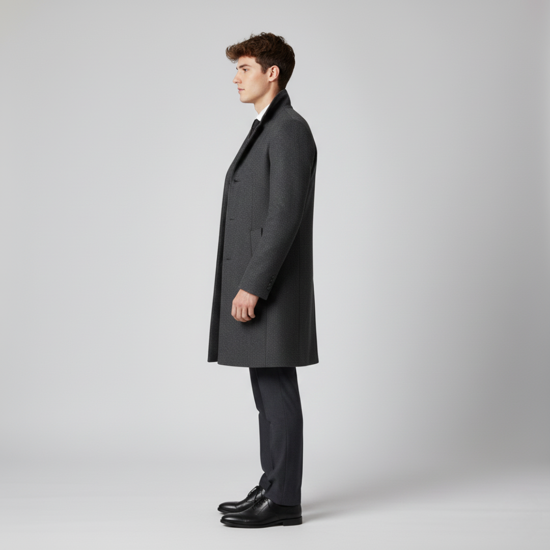 Men's Black Trench Coat