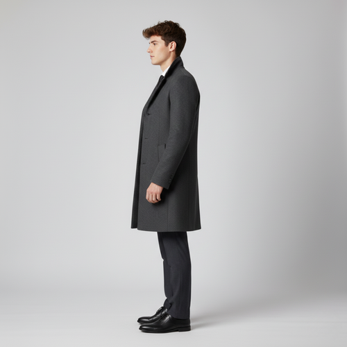 Men's Black Trench Coat