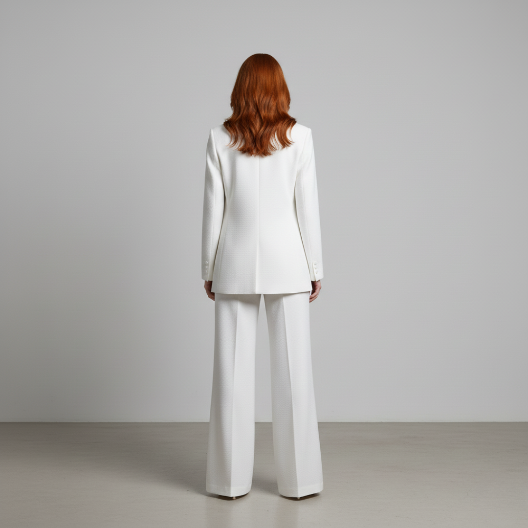 Women's White Wide-Leg Fashion Pants